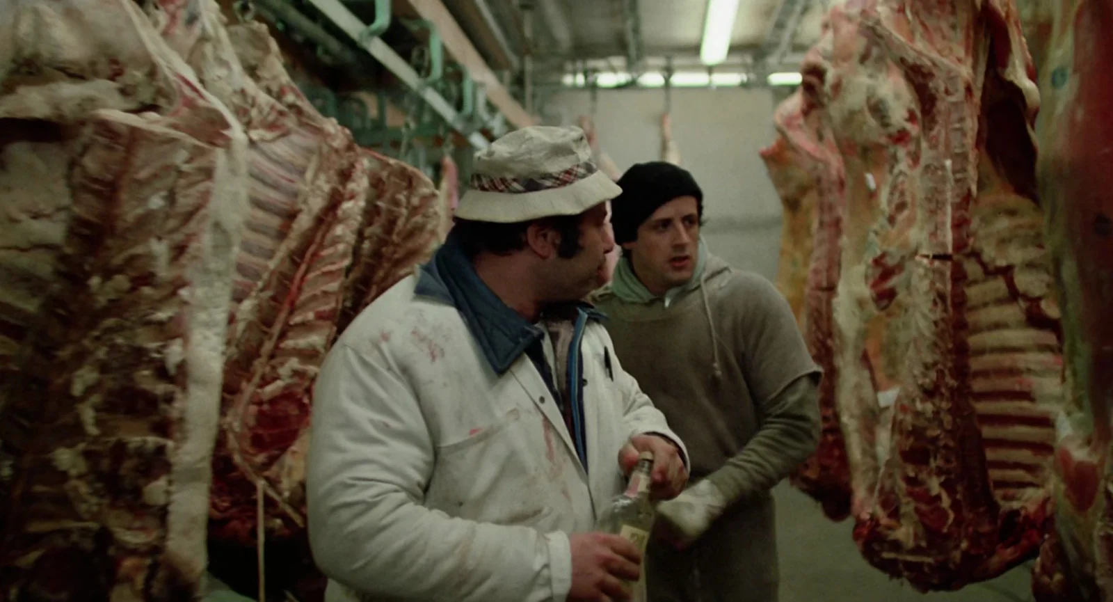 Punching sides of beef